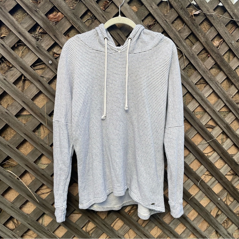 O'Neill Hoodie Teens Oversized Large Pullover Sweatshirt Stripe Blue & White